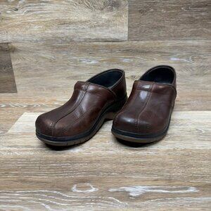 Dansko Sport Brown Leather Slip On Clogs Women's Size EU 36